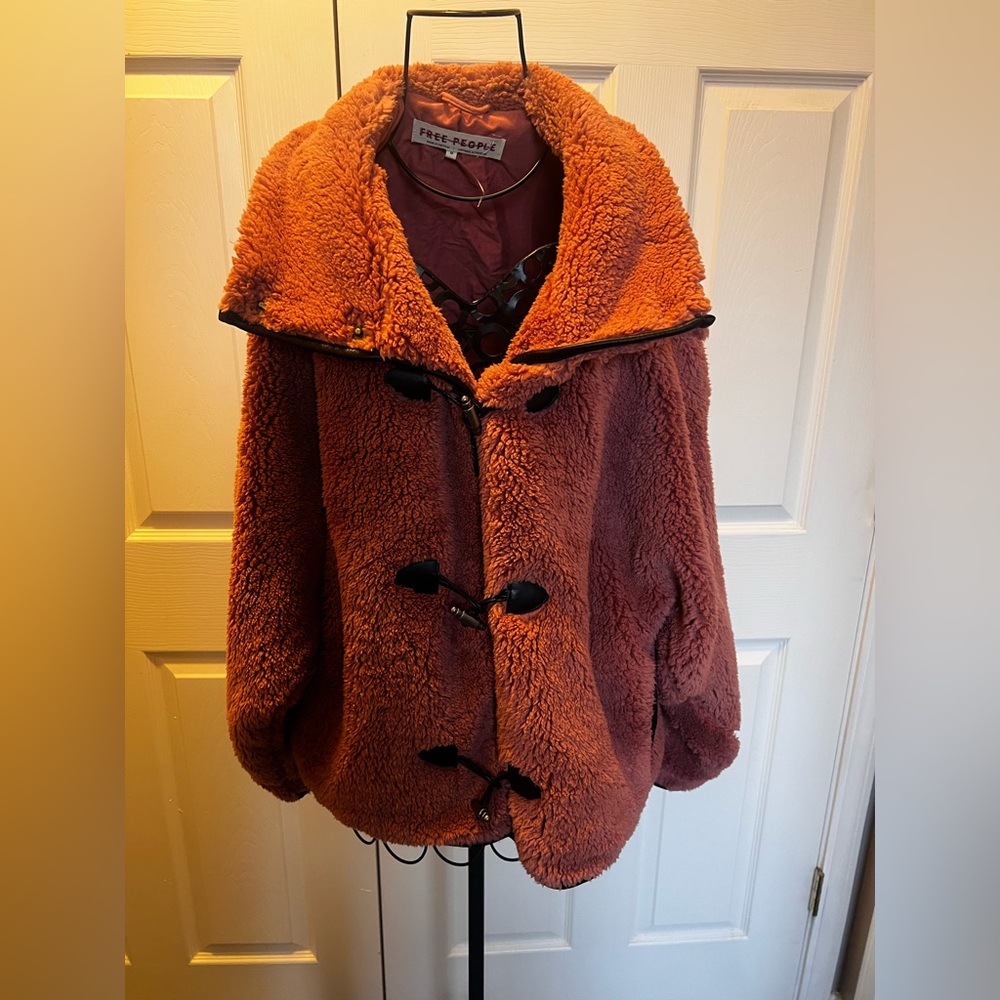ree People Junie Oversized Faux Teddy Fur Jacket